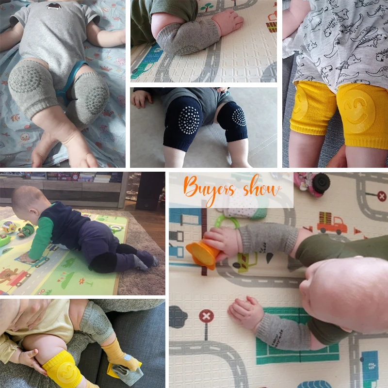 Kids Non Slip Crawling Elbow Infants Toddlers Baby Accessories Smile Knee Pads Protector Safety Kneepad Leg Warmer Girls Boys