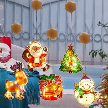 Christmas Lights LED Suction Cup Lamp Window Decoration Pendant Celebration Atmosphere Lights Holiday Party Night Light