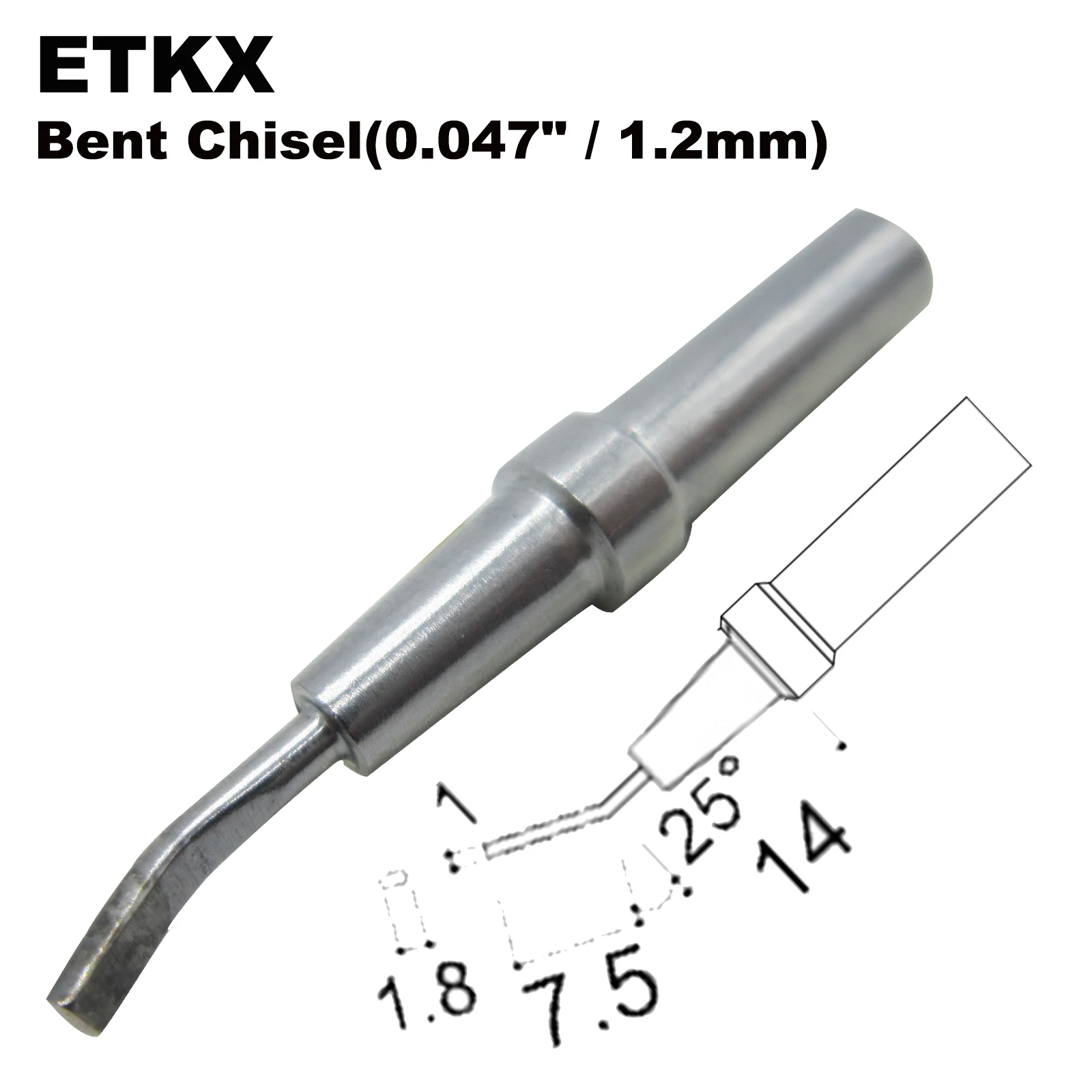 Punta Per Saldatura Etkx Scalpello Piegato 1.2Mm Misura Weller Wes51 Wes50 Wesd51 We1010Na We1010Eu Precis51 Paill50 Lr21 Lr20 Punta Per Ferro A Matit