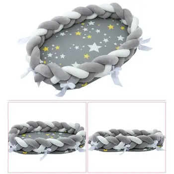 

Baby Nest Bed Travel Crib Soft Breathable Lounger Sleeping Bassinet w/ Bumper XXFE