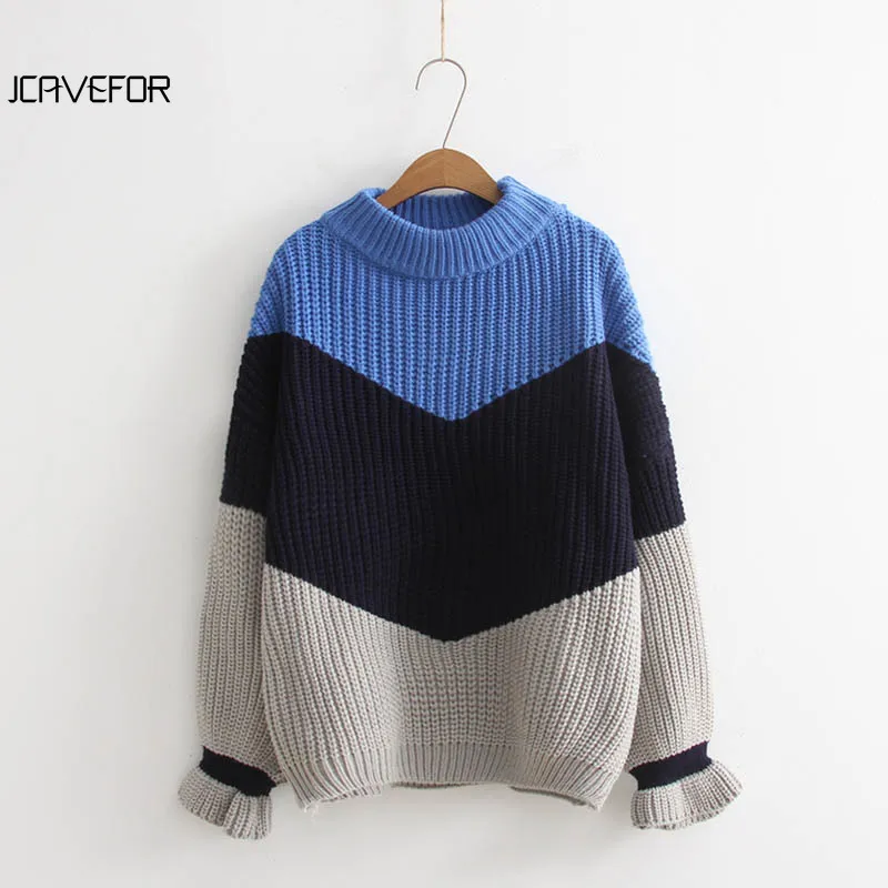 Зимние женские модные свитера свободные джемперы пуловеры вязаные плотный