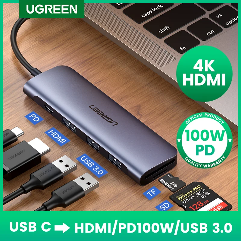 Док-станция UGREEN USB Type-C 3 1/HDMI 4K 0 SD TF 100 Вт PD для MacBook Pro Air 2020 Galaxy | Компьютеры и офис