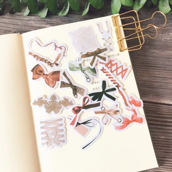

17Pcs/Pack Vintage Lace Ribbon Vellum Paper DIY Craft Scrapbooking Album Junk Journal Happy Planner Decorative Stickers