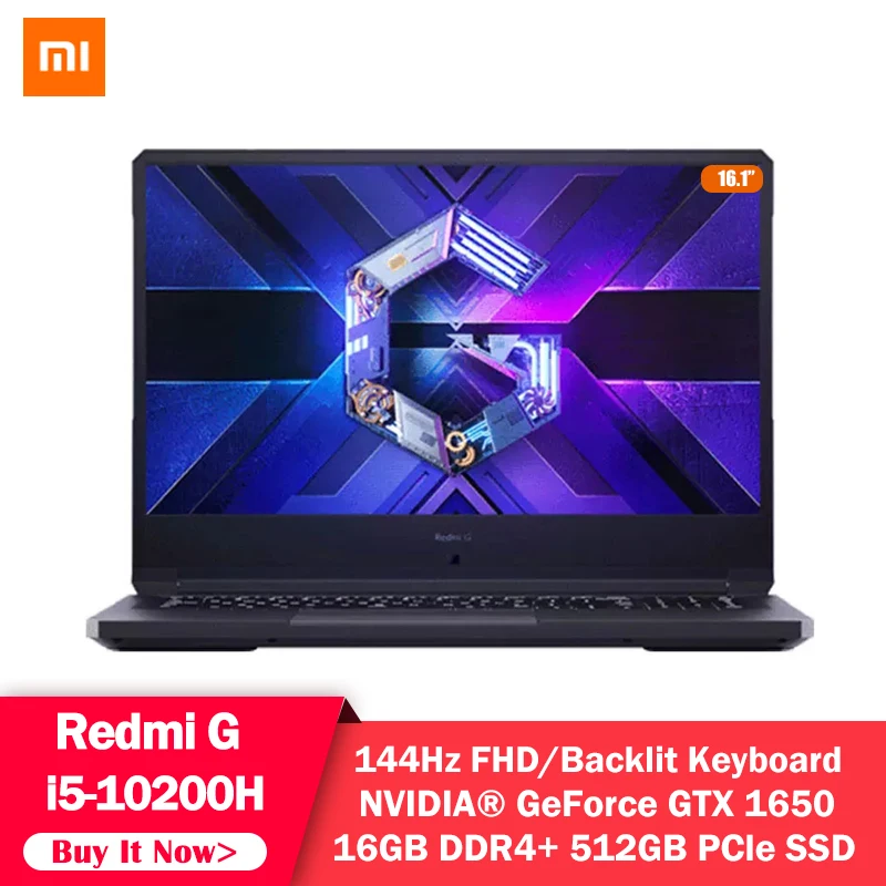 Игровой ноутбук Xiaomi Redmi 16 1 дюйма Intel Core i5 10200H процессор GTX️ 1650 GPU Гб DDR4 512 SSD 144 Гц Win10