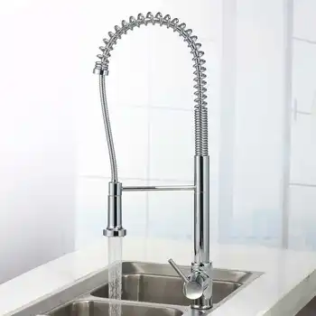 

Chrome Spring Kitchen Faucet Pull out Side Sprayer Spout Single Handle Mixer Tap Sink Faucet 360 Rotation Kitchen Faucets