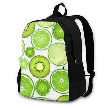 

Green Kiwi And Lime Slices Backpack Shoulder Bag Casual Women Backpack Teenage Girl School Bag Bagpack
