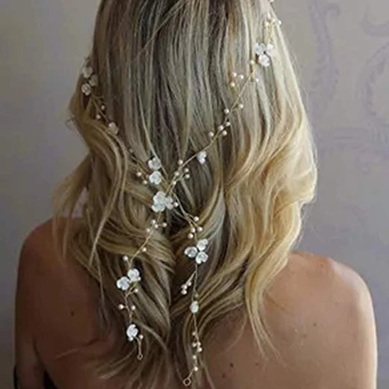 Fashion Wedding Accessories For Bride Handmade Wedding Headdress Floral Pearl Hair Accessories Hairpin Ornaments