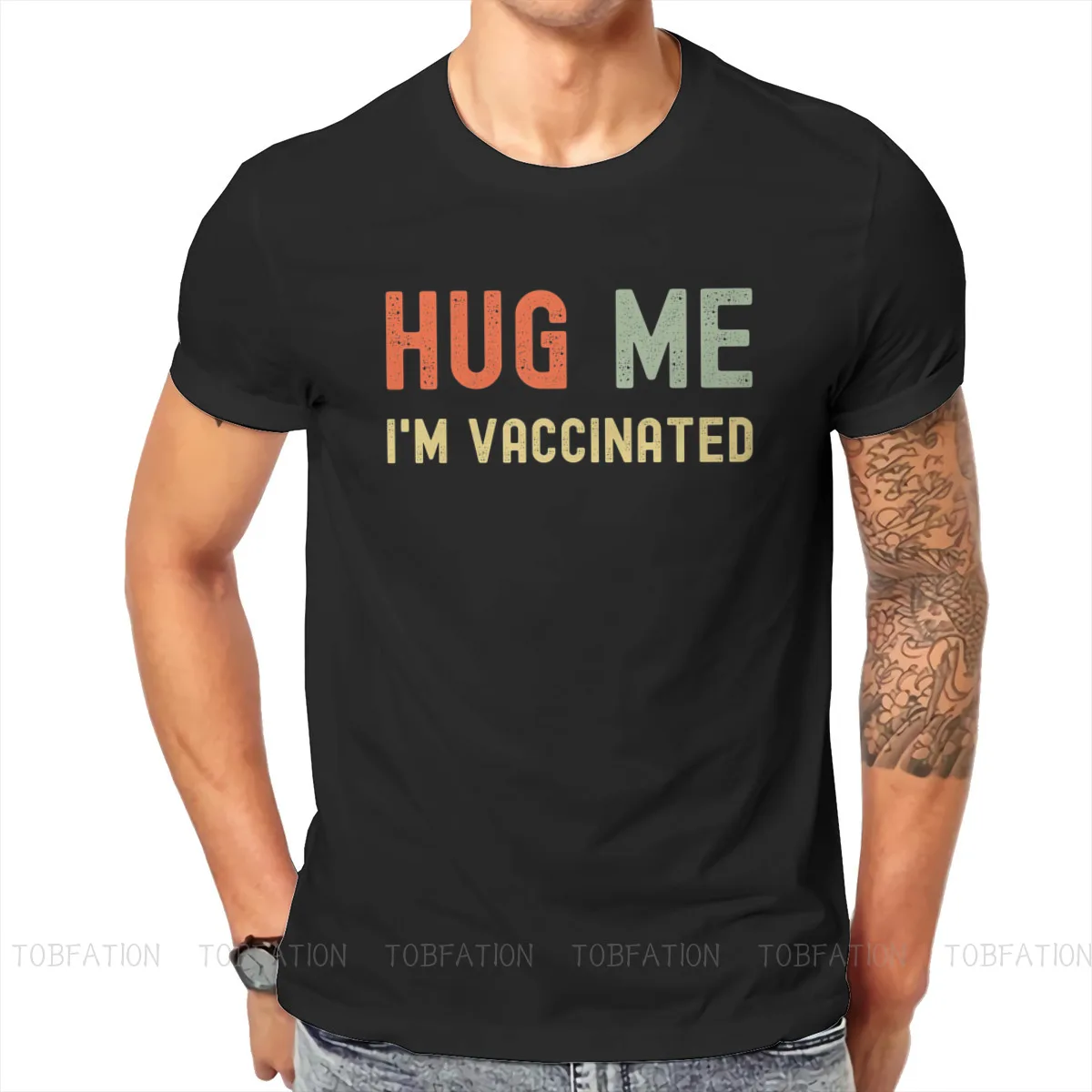 2021 пережили и прививки принтом Hug Me Футболка Harajuku подростков альтернативные