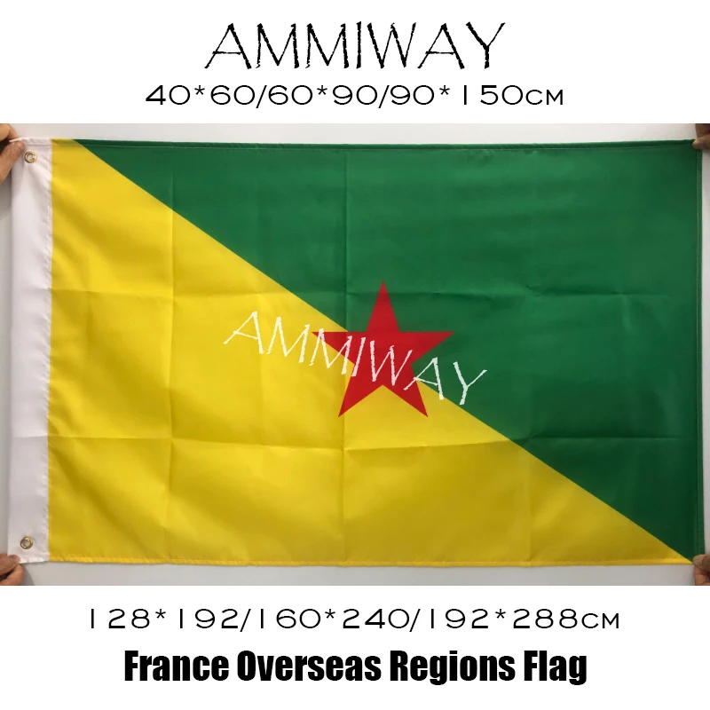 Флаг французской Гвианы AMMIWAY Национальный полиэстер висящий флаг французский
