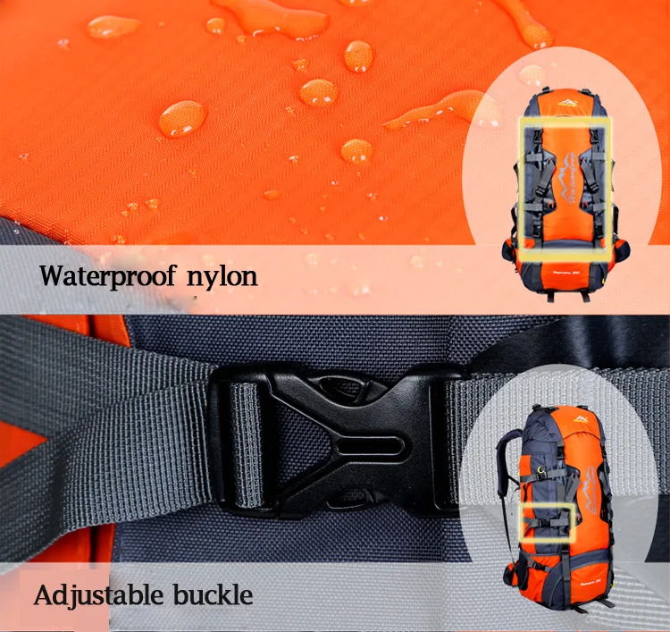 Climbing Outdoor Bags 80L Nylon External Frame hiking backpacks Unisex Travel waterproof man women Camping Trekking backpack