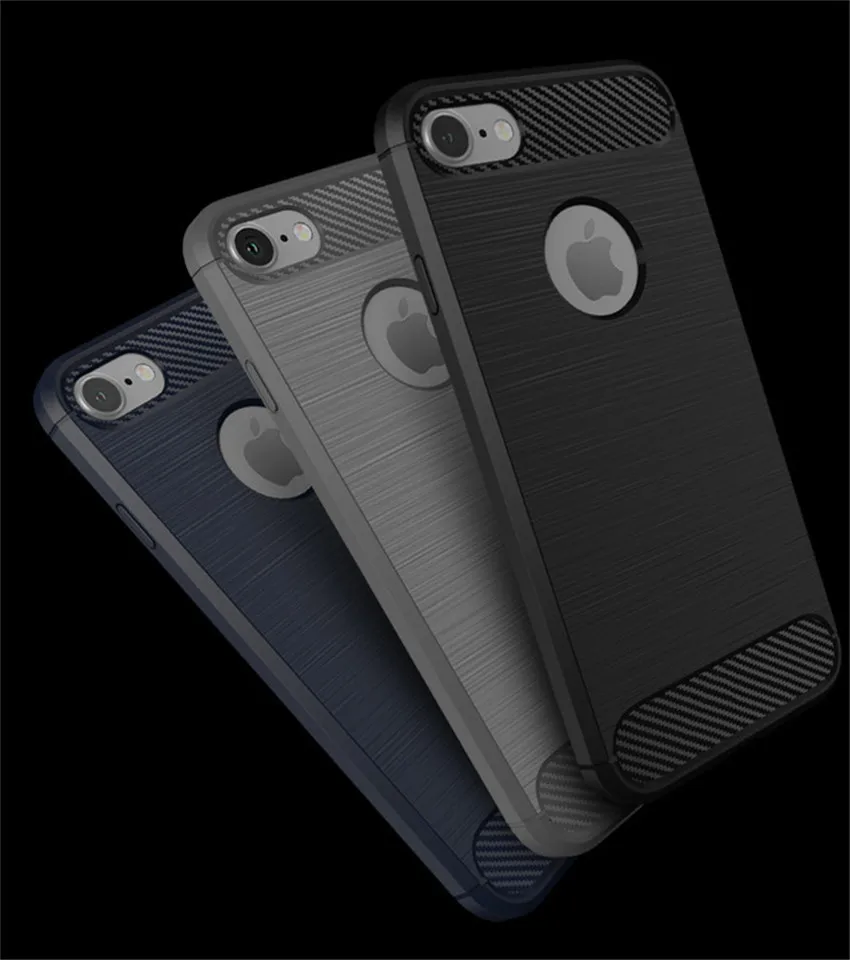 Best Soft Brushed Carbon Fiber Texture Silicone Cover For iphone 5 5S SE 6 7 8 Plus X Xr Xs Max Cover