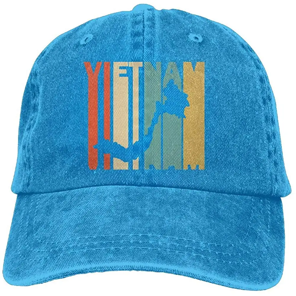 Мужская/Женская бейсболка в стиле ретро, вьетнамский силуэт, джинсовая кепка, Регулируемая Кепка для папы
