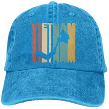 Мужская/Женская бейсболка в стиле ретро, вьетнамский силуэт, джинсовая кепка, Регулируемая Кепка для папы