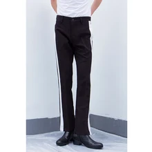 Новинка Мужская одежда теории Большого взрыва известная стилист модовые Боковые Полосатые брюки-клеш Подиум певица 27-46