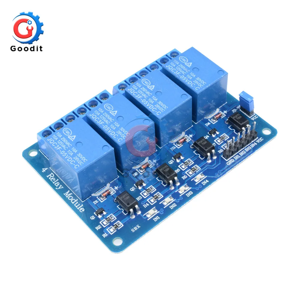 Реле постоянного Щит 5V 4 канала модуль для Arduino умный дом улучшение с оптопарой