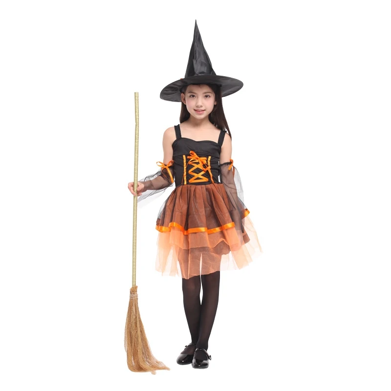 Umorden/Детский костюм ведьмы для Хэллоуина для девочек, костюмы, праздник Пурим, Mardi Gras, нарядное платье, G-0195