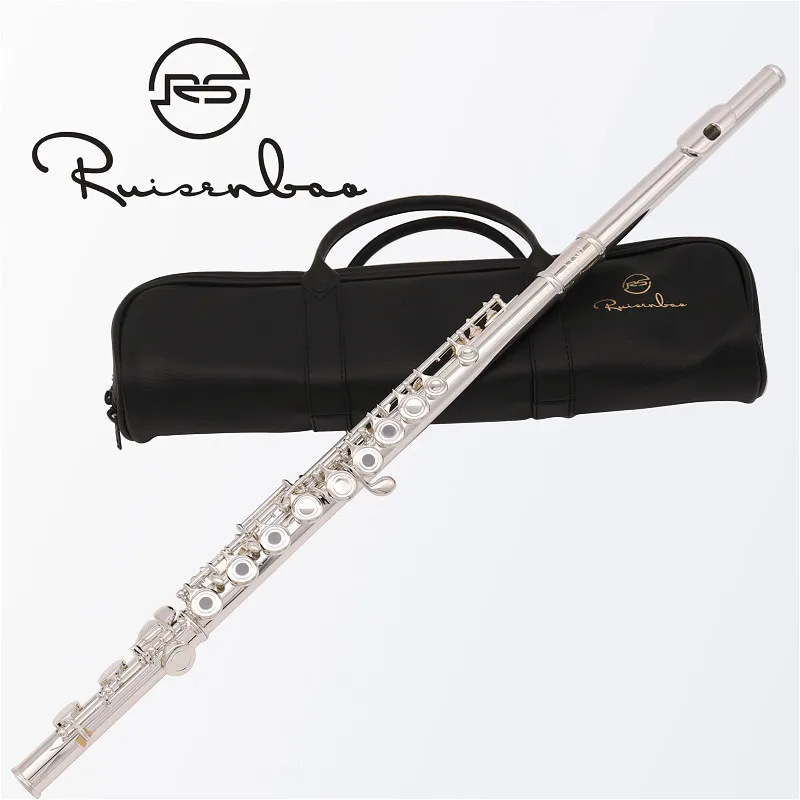 New Silver Plated School Band Flute C Tone 16 Keys Open/Closed Hole with Case | Спорт и развлечения