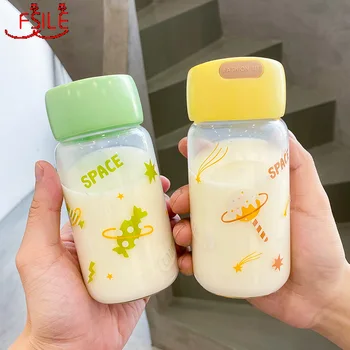 

Simple Portable Sealed Leak-proof Glass Cup Drinking Glass Cartoon Cute Casual Cup Couple Student Drinking Glass Cup