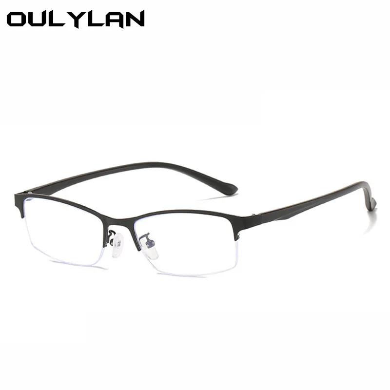 Anti Blue Light Glasses Oulylan Half Frame Finished Myopia Men Women Short-sighted Prescription