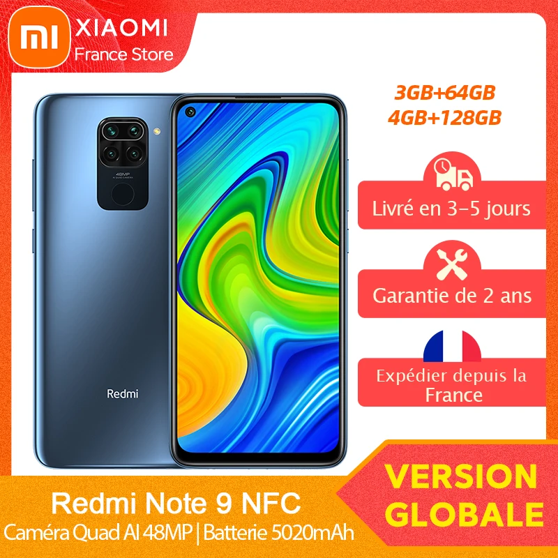 Xiaomi Redmi Note 9 3GB 64GB/4GB 128GB versión Global teléfono inteligente Helio G85 48MP Quad Camera 5020mAh 6,53 Pantalla NFC