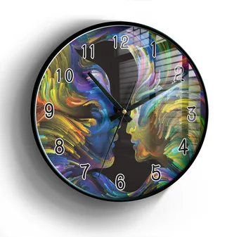 

Abstract Painting Home Decoration Wall Clock 12 Inches Quartz Clock Men Women Children's Gifts Can Customize LOGO or Photo Diy E