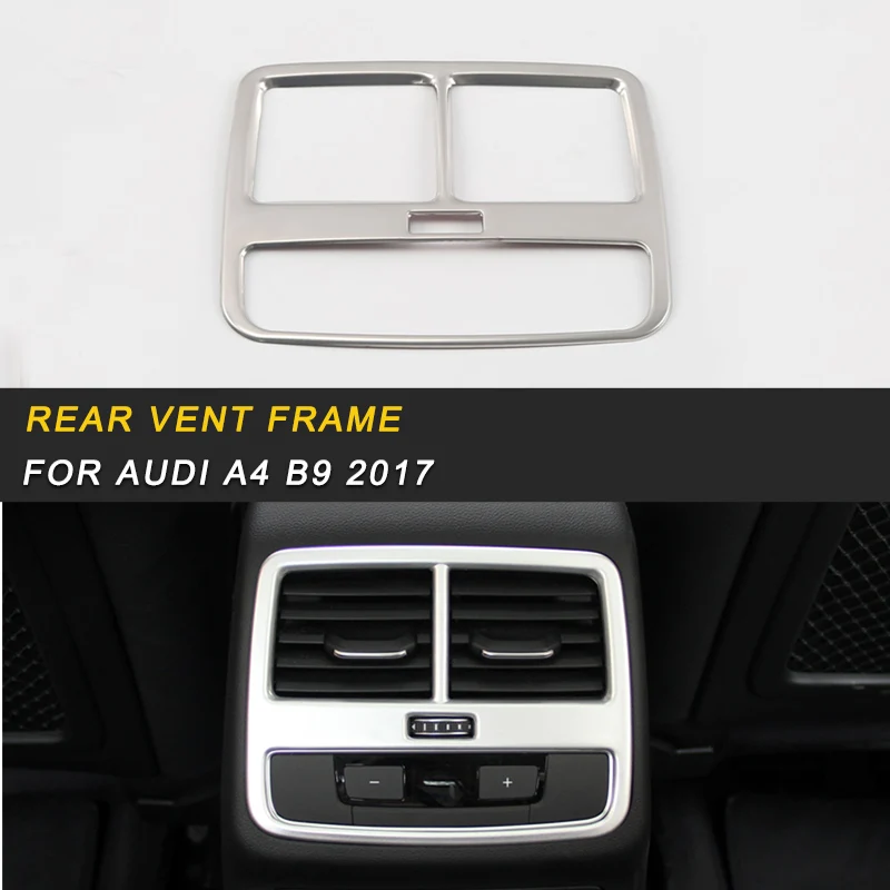 

Car Styling Seat A/C Air Vent Outlet Panel Cover Trim Frame Sticker Interior Accessories For Audi A4 B9 2017 2018