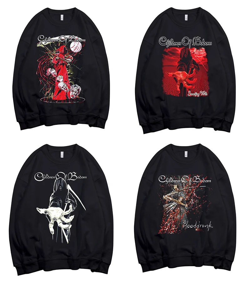 8 designs Death Children Of Bodom Pollover Sweatshirt Rock hoodie punk sudadera streetwear fleece Outerwear heavy metal