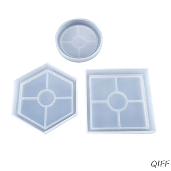 

DIY Coaster Silicone Mold Crystal Epoxy Resin Casting Molds Teacup Mat Mould