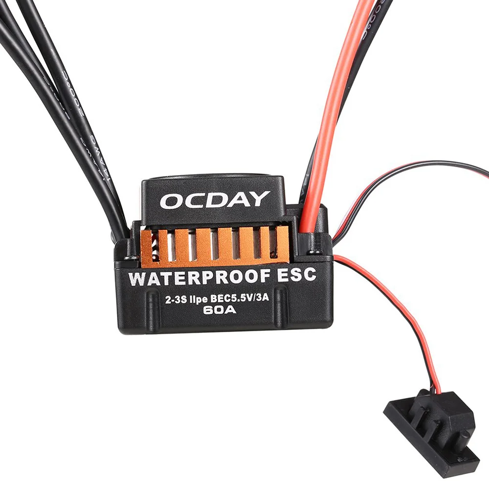 

Waterproof 5V 3A 60A Sensorless Brushless ESC Car Electronic Speed Control ESC Suitable for RC Car Chassis Tires Racing Tracks