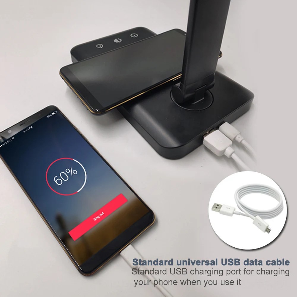  New LED Table Desk Lamp Wireless Charging Creative Eye Protection Multi-Function Reading Light For  - 4000127921742