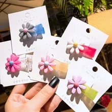 Хипстерская детская заколка с боковыми зажимами для девочек из Южной Кореи, повязка на голову ярких цветов для девочек, аксессуары для головы ребенка