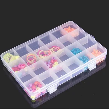 

24 Grids Compartments Plastic Transparent Organizer Jewel Bead Case Cover Container Storage Box for Jewelry Pill