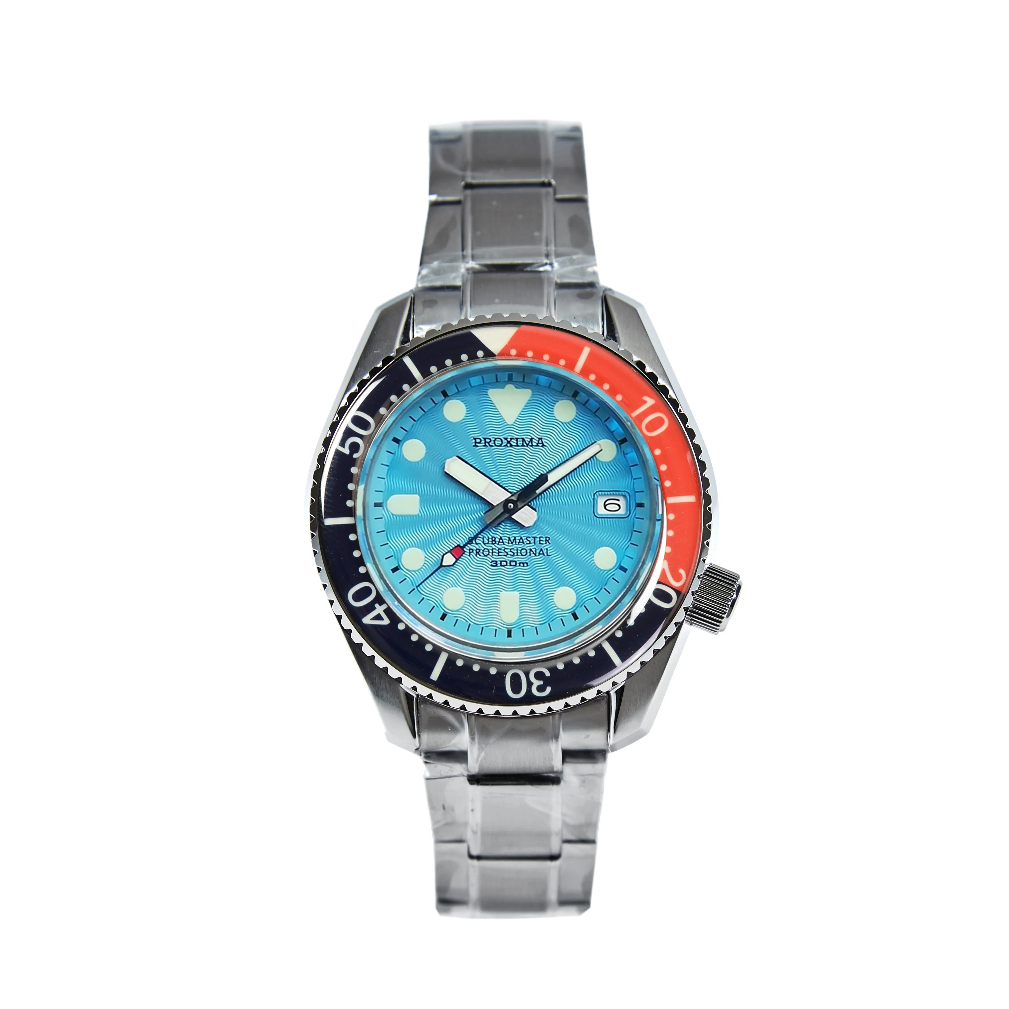 Proxima SBDX001 NH35 Tuna Diver автоматические наручные часы MarineMaste Wave синий циферблат V1 - Цвет: sapphire cole