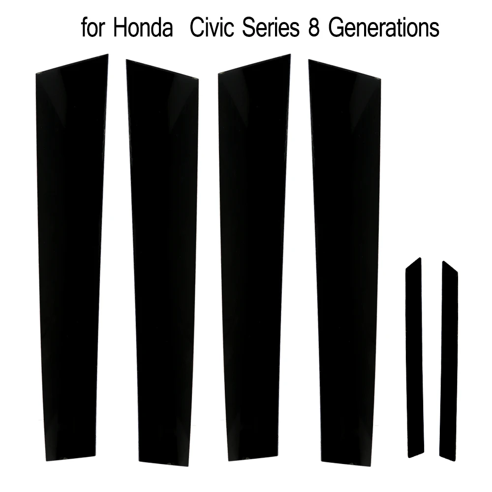 FORAUTO 1 комплект автомобиля центральная колонка окна декоративные полосы для Honda Civic серии 8/9/10 поколения b-стойки модифицированный автомобильный Стикеры - Название цвета: For 8 generations
