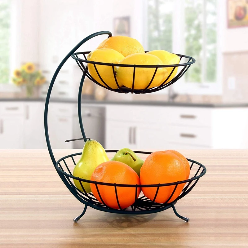 

Metal Fruit Basket Rack Living Room Fruit Drain Basket Home Iron Fruit Snack Bowl Storage Basket Desktop Kitchen