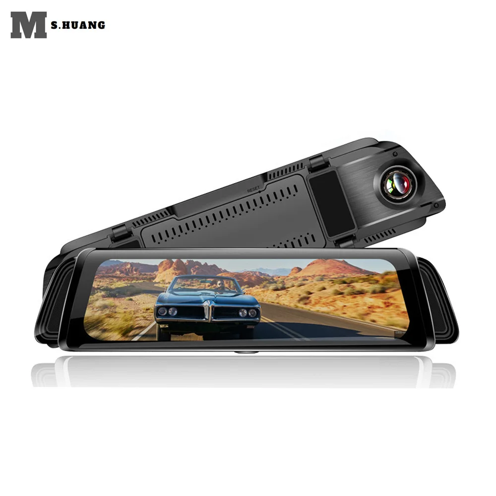 Touch screen 10 Inch Streaming 1080P Rear View Mirror Dual Camera Night-Vision Camera Recorder Driving Recorder Car Dvr