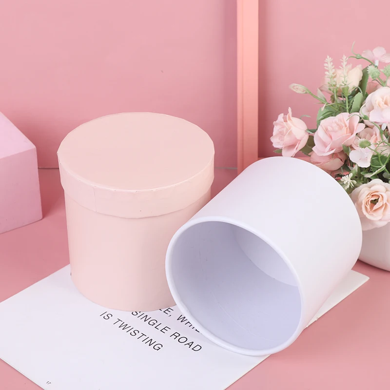1PC New Round Flower Paper Boxes Hold The Bucket Gift Packaging Box Party Gift Box Candy Bar Party Wedding Gift Storage Box