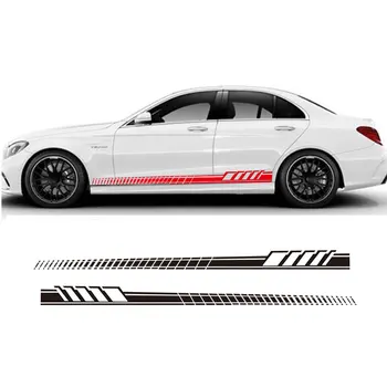 

innovate car styling sticker Side Skirt Decal Sticker Body Garland for Mercedes Benz W205 Coupe C Class C63 AMG RT-852 190cm