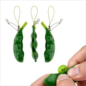 

2020 Fun Beans Squeeze Toys Pendants Stressball Squeeze Funny Gadgets F Cute Pea Decompression Key Chain мягкие игрушки