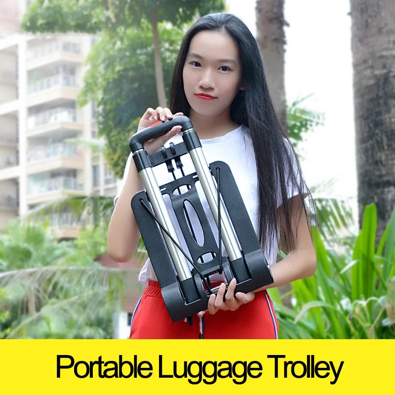 1.3kg Mini Folding Portable Trolley Rolling Shopping carts and luggage carts for the elderly and women Family Travel shopping