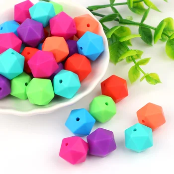 

50pcs Silicone Beads Baby Teether Beads Chewing 14mm Alphabet Bead For DIY Teething Necklace Nursing Baby Teethers Chew Toys