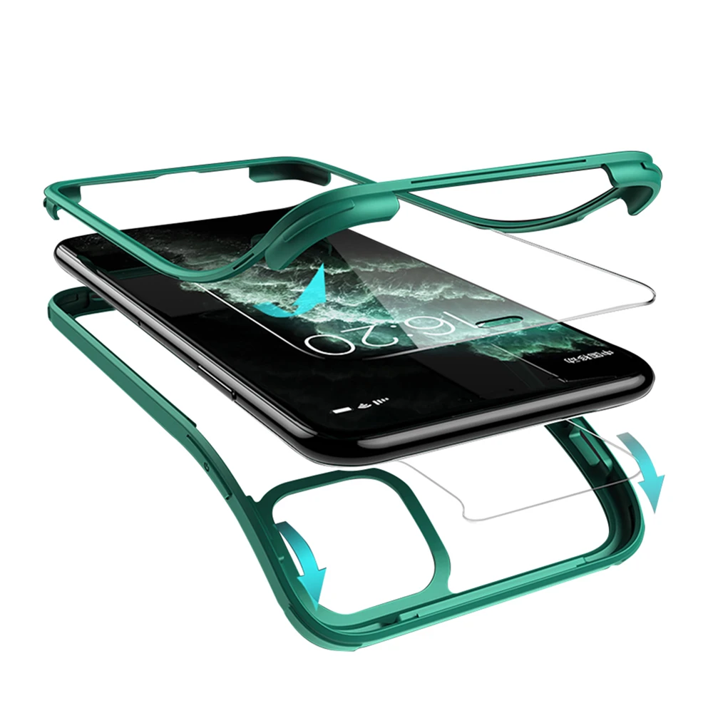 Роскошный чехол для телефона с полной защитой на 360 градусов iPhone XR XS Max X 11 Pro
