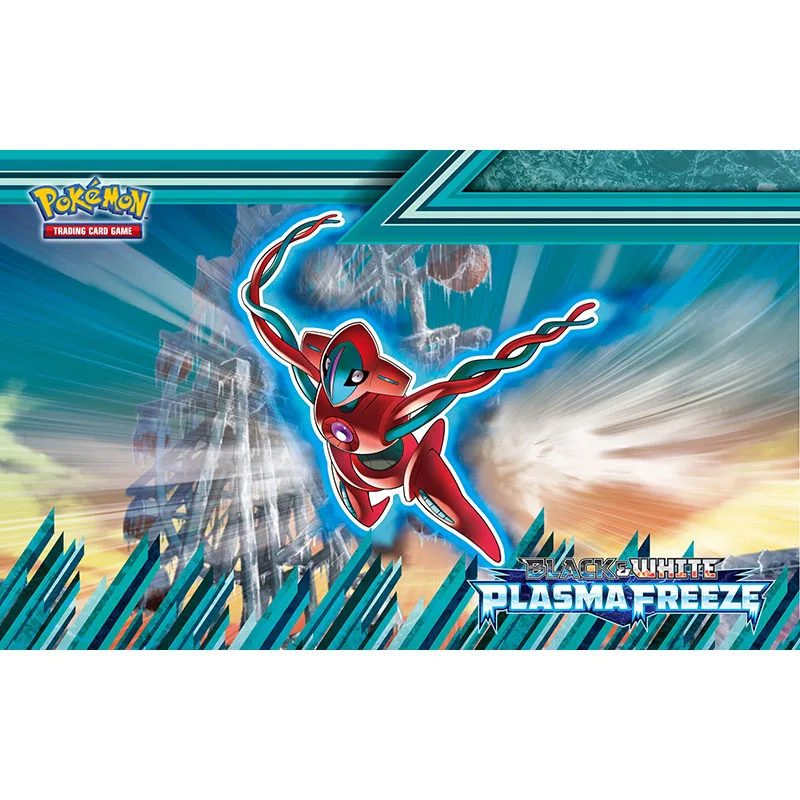 

Takara Tomy Playmat Japan Anime Pokemon Trading Card Plasma Freeze Deoxys EX Game Toys Accessories PTCG Mat Rubber Pad Children