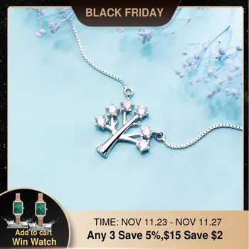 

Tree Pendant 100% 925 Silver Necklace Choker Kolye Charm Minimalism Vintage Boho Bijoux Femme Collier Necklace Women Jewelry