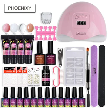 

Poly Gel Kit 80w UV LED Lamp For Nail Builder Gel Varnish Polish Polygel Quick Extension Hard Gel Solution Nail Art Manicure Set