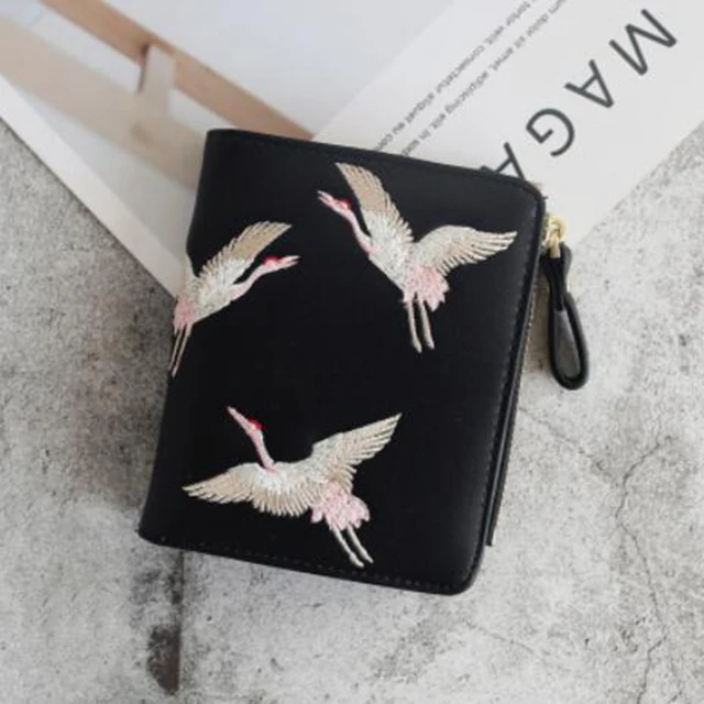 Lovely Birds Printed Mini Women Wallet PU Leather Fashion Zipper Coin Purse Woman Clutch Purses Cards Holder Ladies Coin Pocket 5