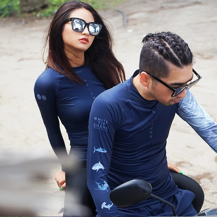 Nu June Rashguard женский купальный костюм с длинным рукавом принтом топ для серфинга