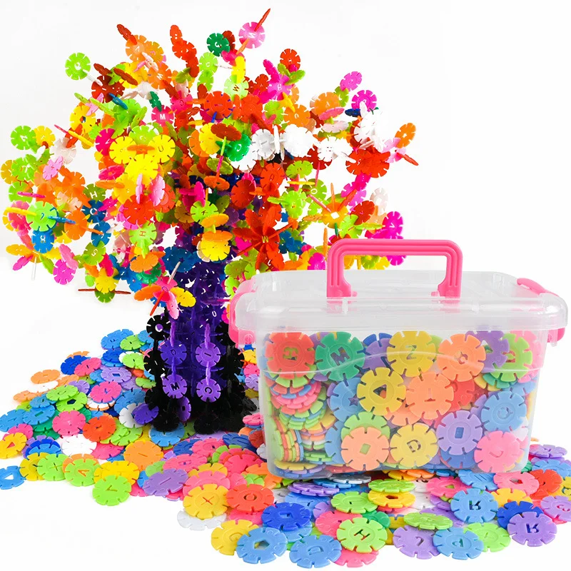 

Haolan Early Learning Multicolor Insert Snowflake Building Blocks Plastic Assembling Child Puzzle Snowflake Building Blocks