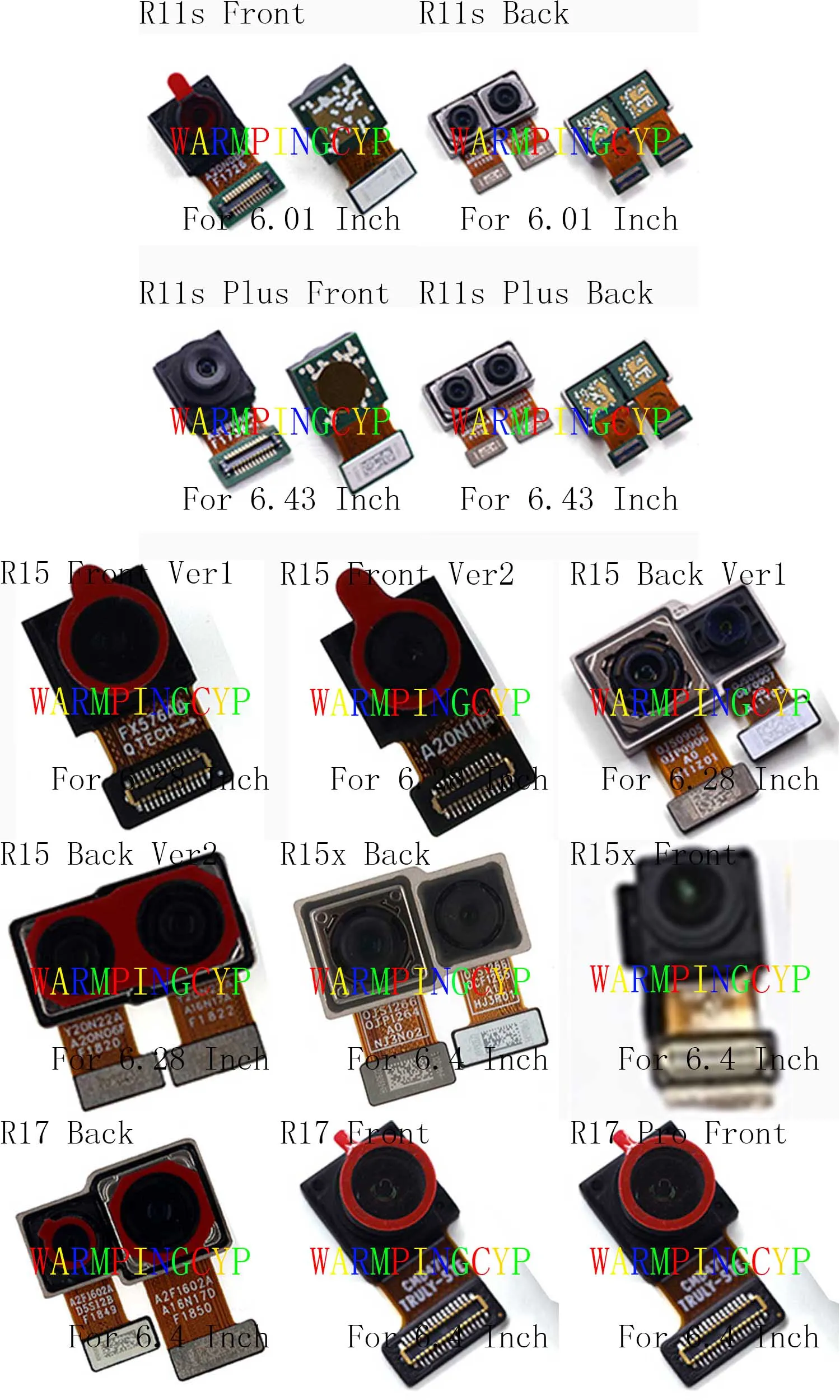 Передняя/задняя камера для OPPO R11s Plus R15 R15x R17 Pro PACM00 PAAM00 PBCM10 | Мобильные телефоны и