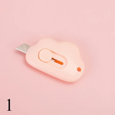 1 Милый облачный мини нож, коробка, резак Kawaii, розовый пластиковый художественный нож для детей, подарок для офиса, школьные принадлежности, студенческие креативные канцелярские принадлежности - Цвет: 1